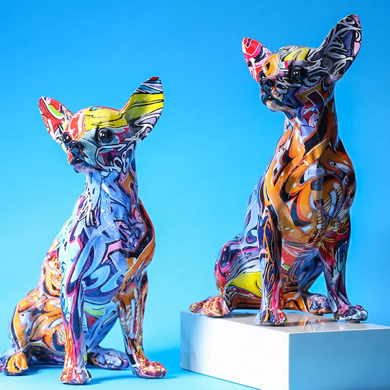 Creative Color Chihuahua Dog Statue