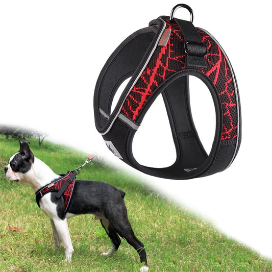 Dog Harness Reflective No Pull Choke Free Pet Harness for Small Medium Dogs Breathable Padded Harness