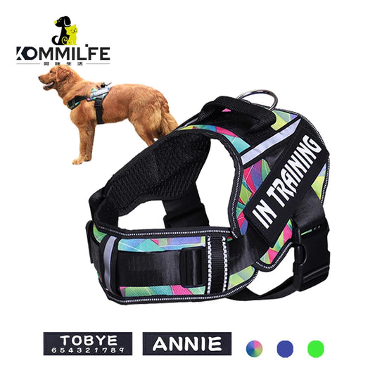 Adjustable Nylon Dog Harness Personalized Harness For Dogs Reflective Breathable Neck Guard