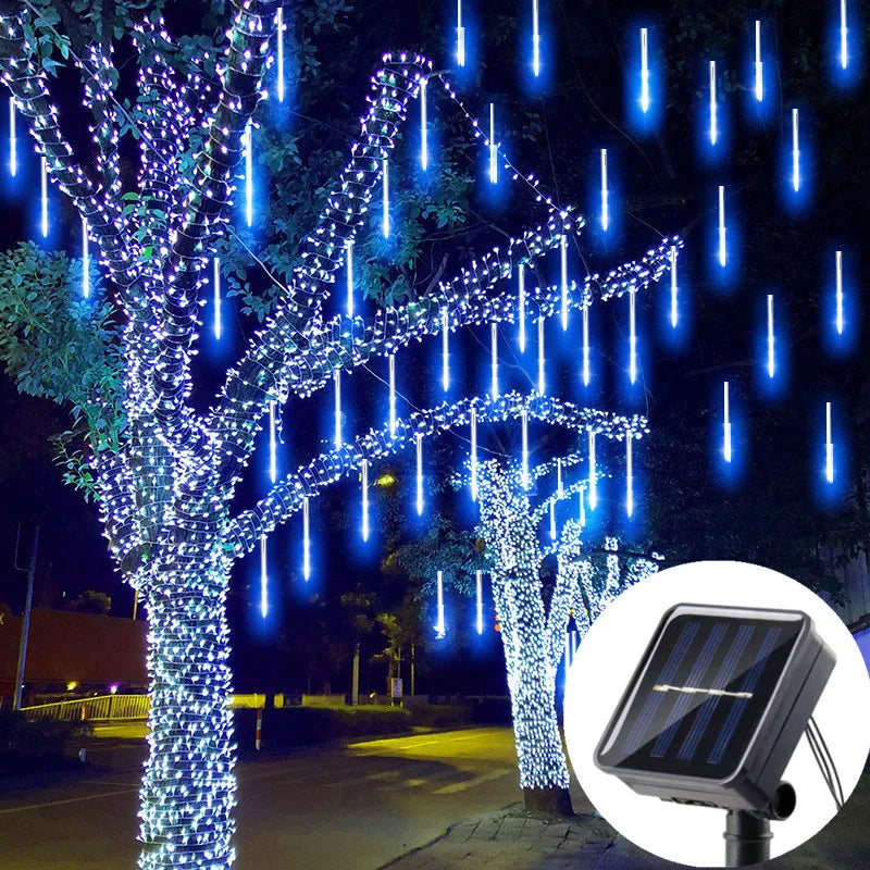 Solar LED Meteor Shower Light Holiday String Light