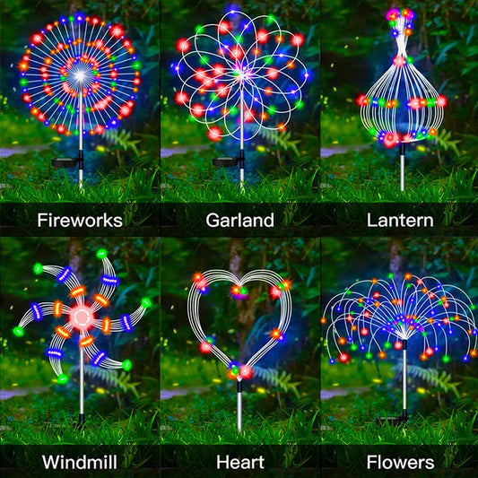 1 Pack Solar Firework Light Outdoor,