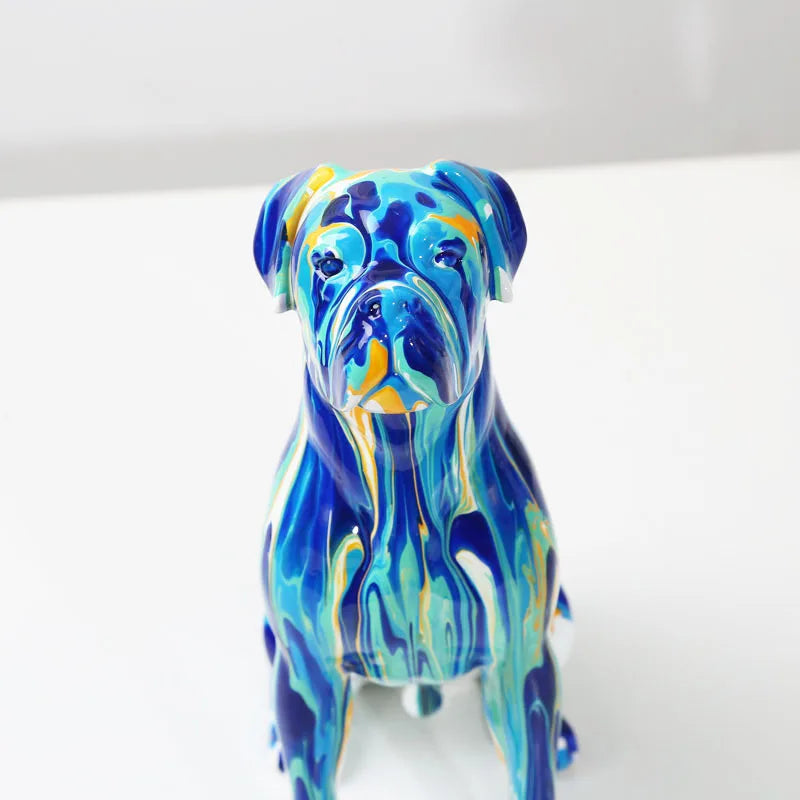 Creative Art Splash Color Painted  Boxer  Dog