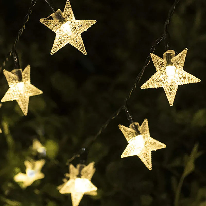 Solar Star String Lights Outdoor Waterproof