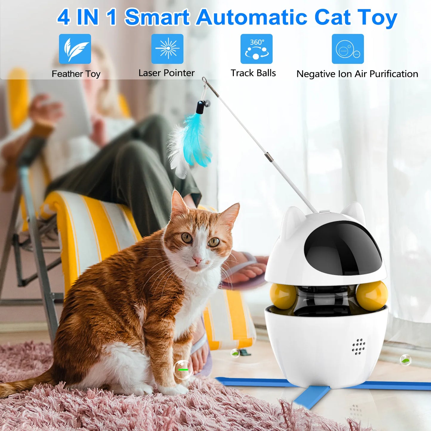 4-in-1 Cat Toys Indoor Electric Interactive Toys