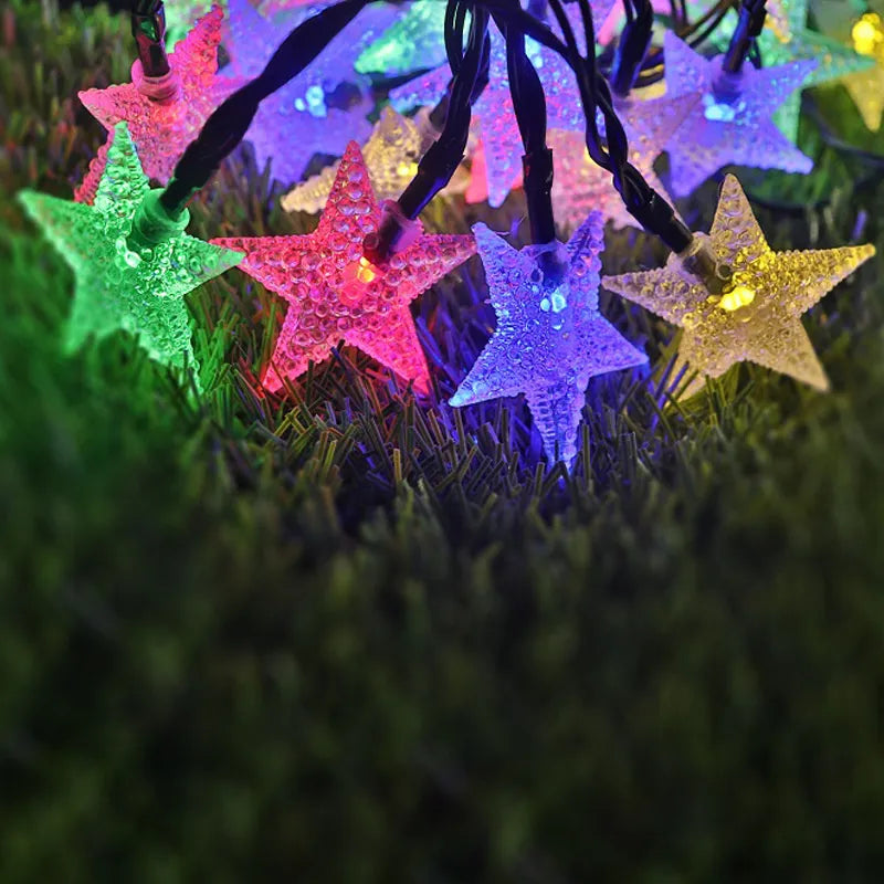 Solar Star String Lights Outdoor Waterproof