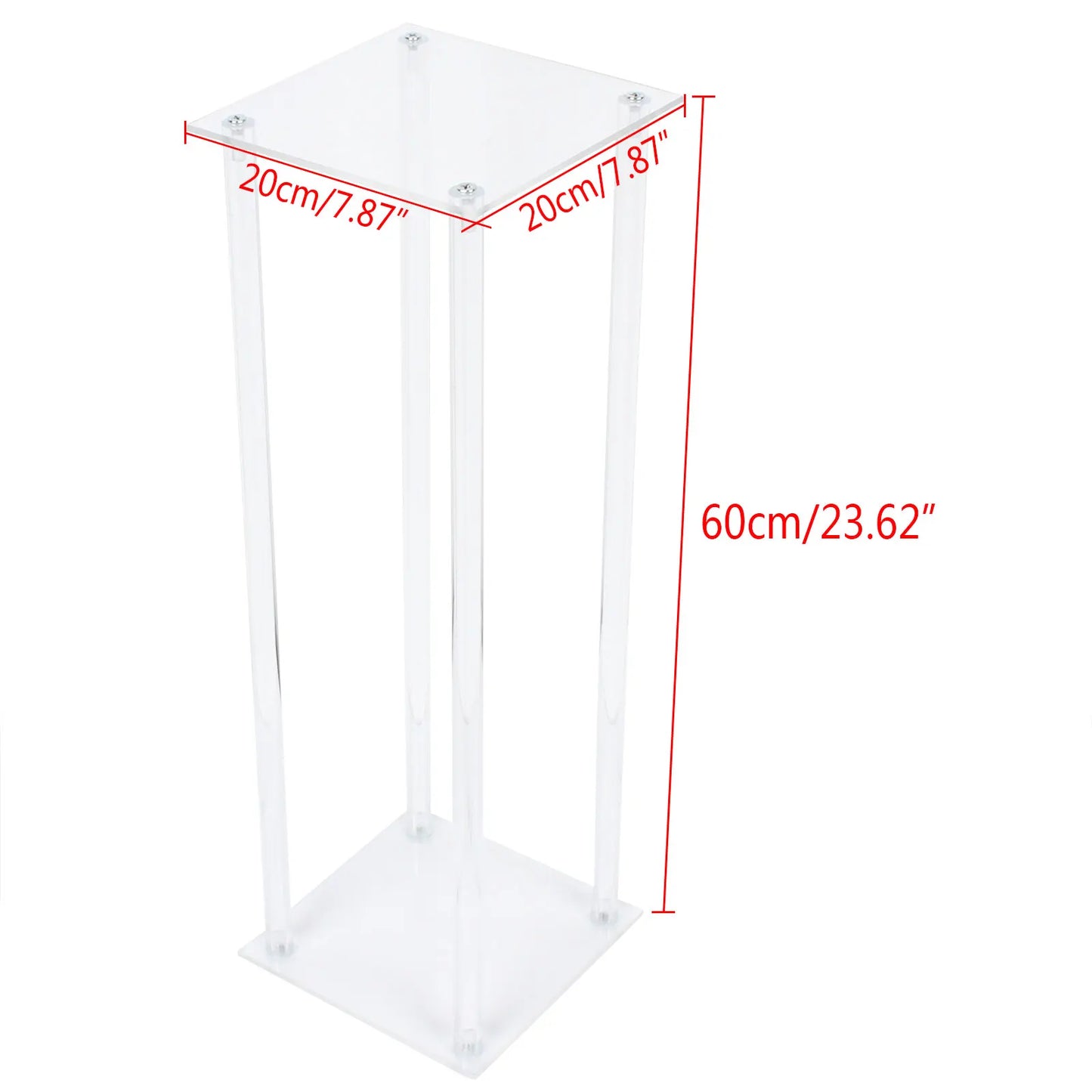 2Pcs 60cm Type Tabletop Flower Stand Clear