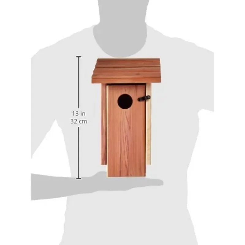 Red Cedar Bluebird Wild Bird House, 2 Pack 13'' Tail