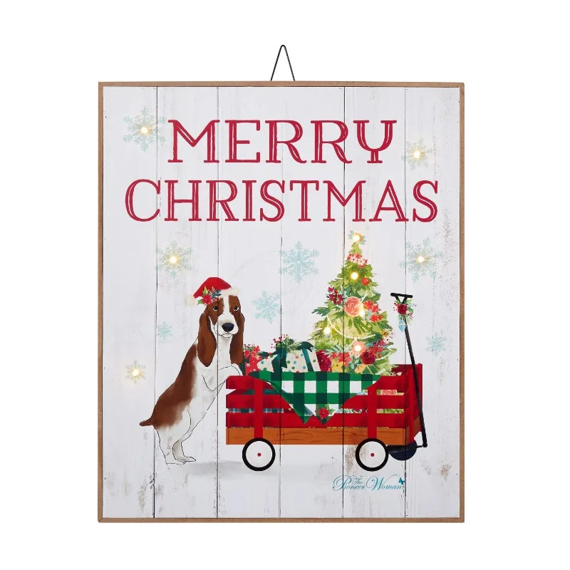 christmas decorations 2024 LED Hanging Sign, Merry Christmas