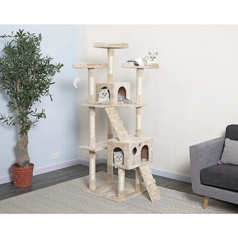 Extra Large Cat Tree Kitty Tower Condo Cat House for Large Indoor Cats