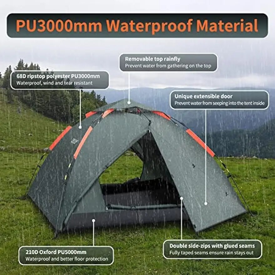 3-Person Instant Tent Waterproof Lightweight