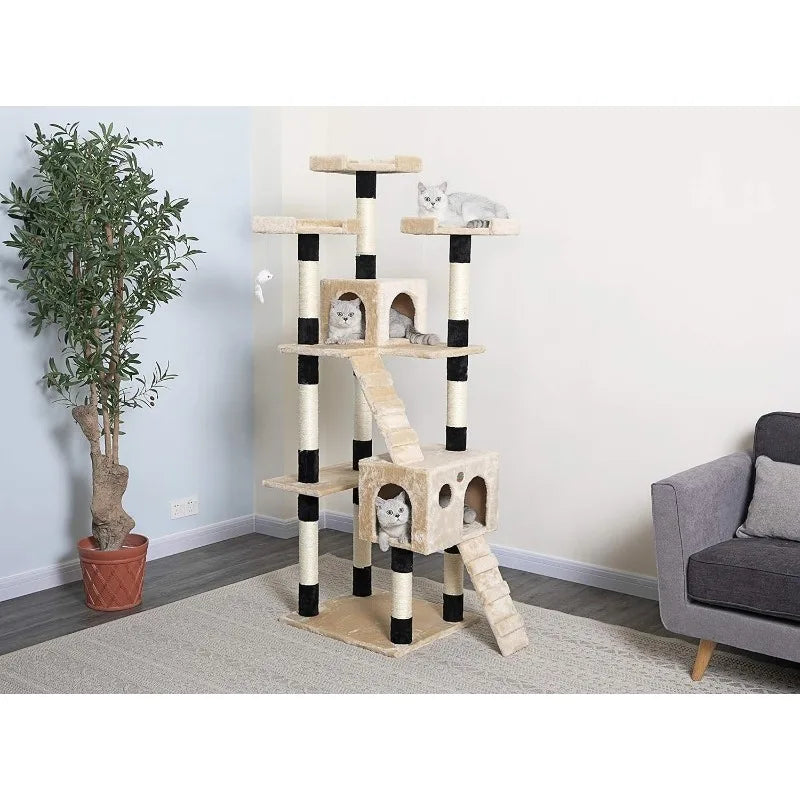 Extra Large Cat Tree Kitty Tower Condo Cat House for Large Indoor Cats