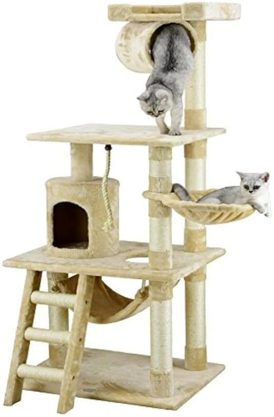 62" Classic Cat Tree Kitty Tower Kitten Condo Scratcher