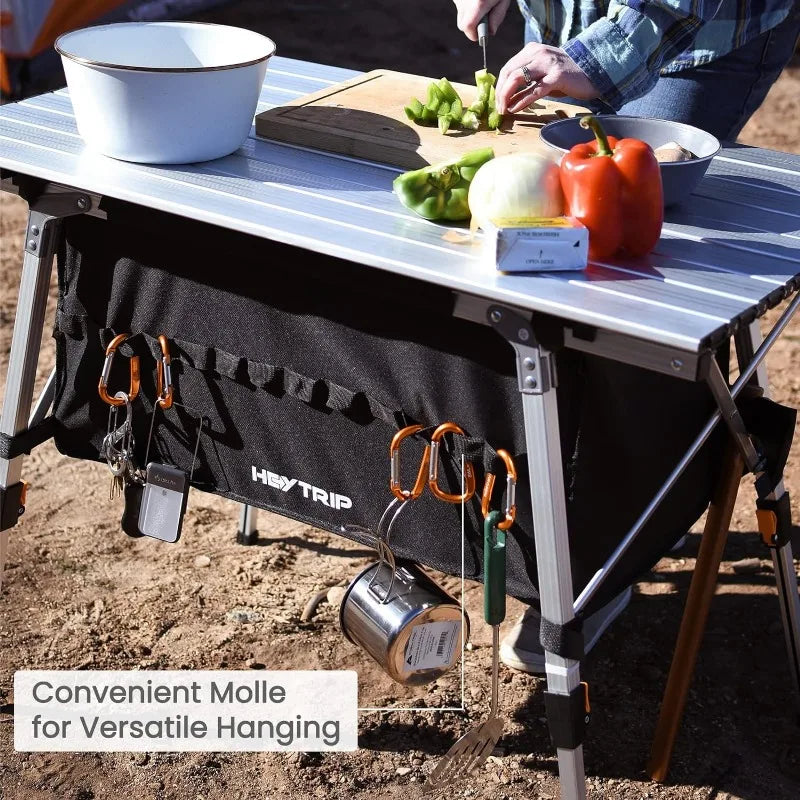 Folding Camping Table with Storage Bag Roll-Up Aluminum