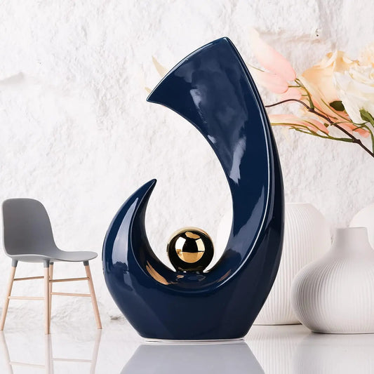 Abstract Ceramic Statue for Home Decor