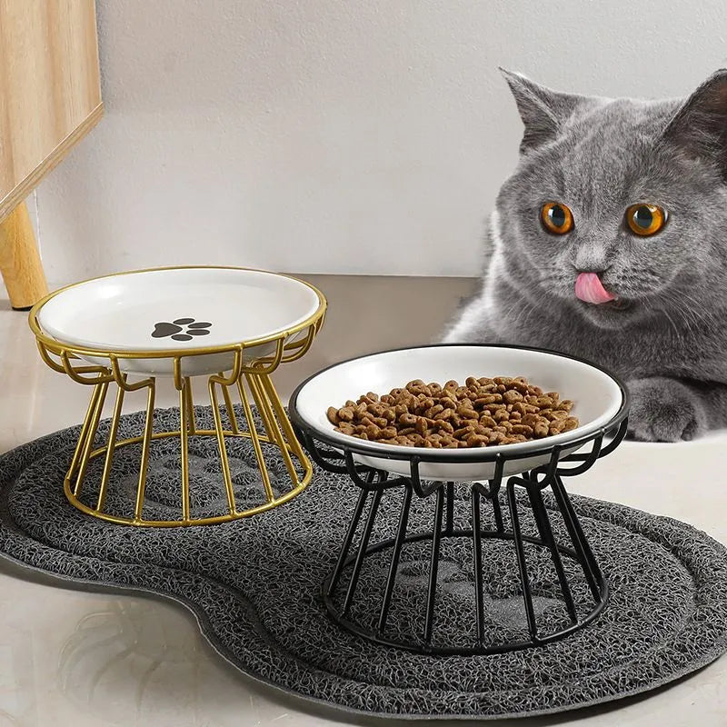 Cat Lift Bowl With Metal Stand