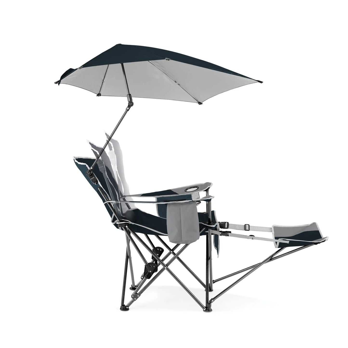 Blue Camping Chair, with Clamp-On Sun Shade  foldable chair