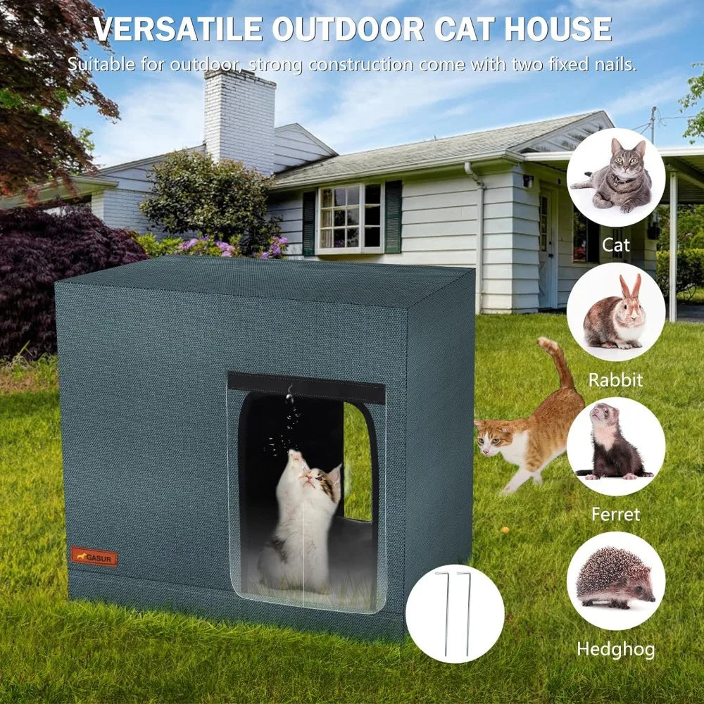 House for Cats Bed Warm Cat Shelter With Heating Pad