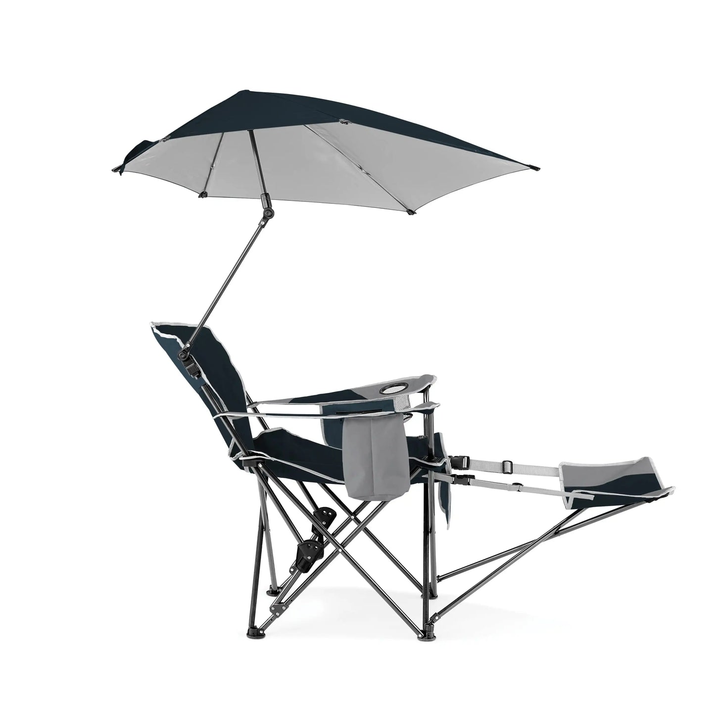 Blue Camping Chair, with Clamp-On Sun Shade  foldable chair