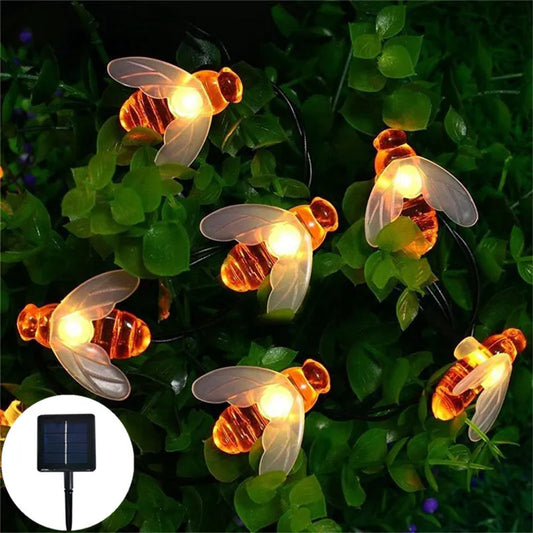 New Solar Powered Cute Honey Bee Led String Fairy Light