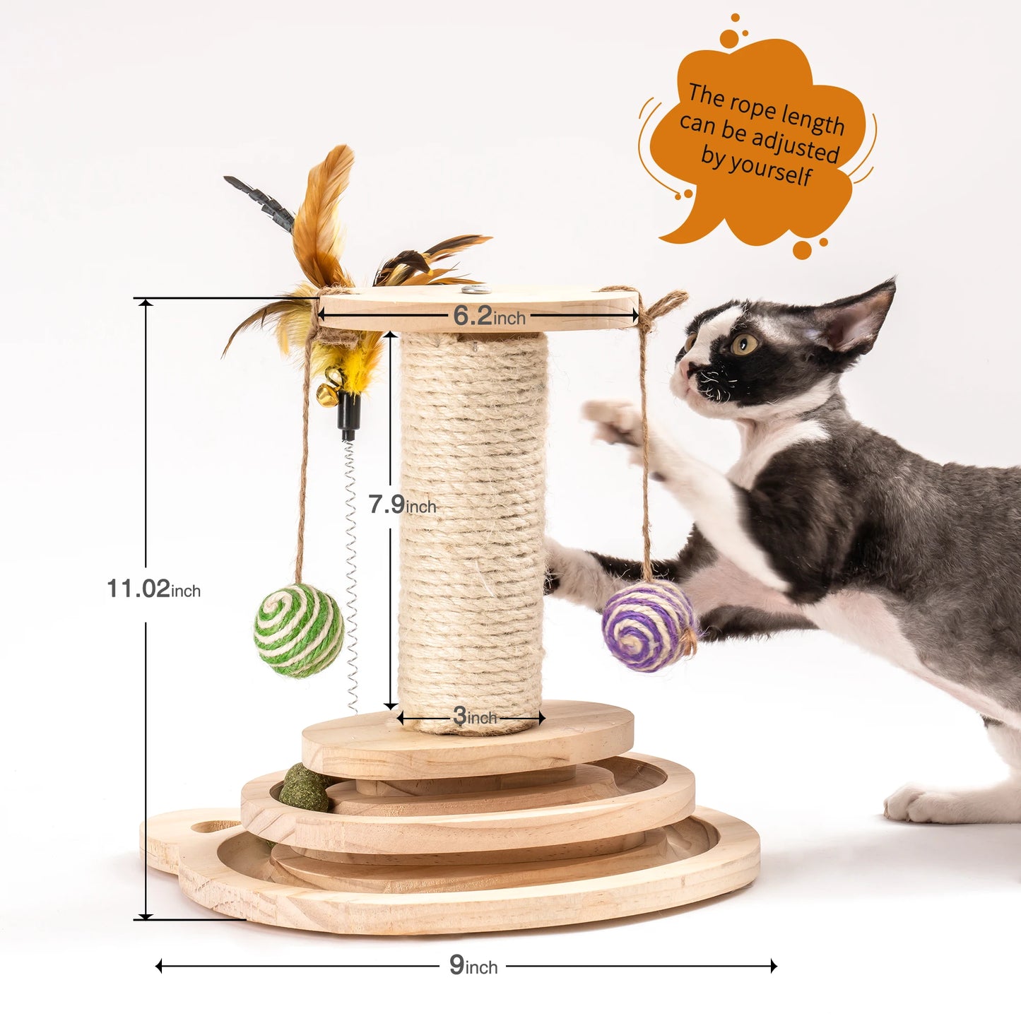 Cat Scratcher Pole Two-Layer Tier Track Ball