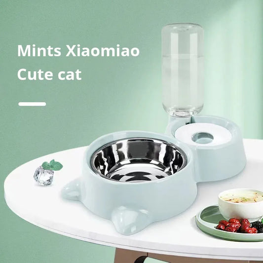 Dog Cat Bowl Fountain Automatic Food Water Feeder