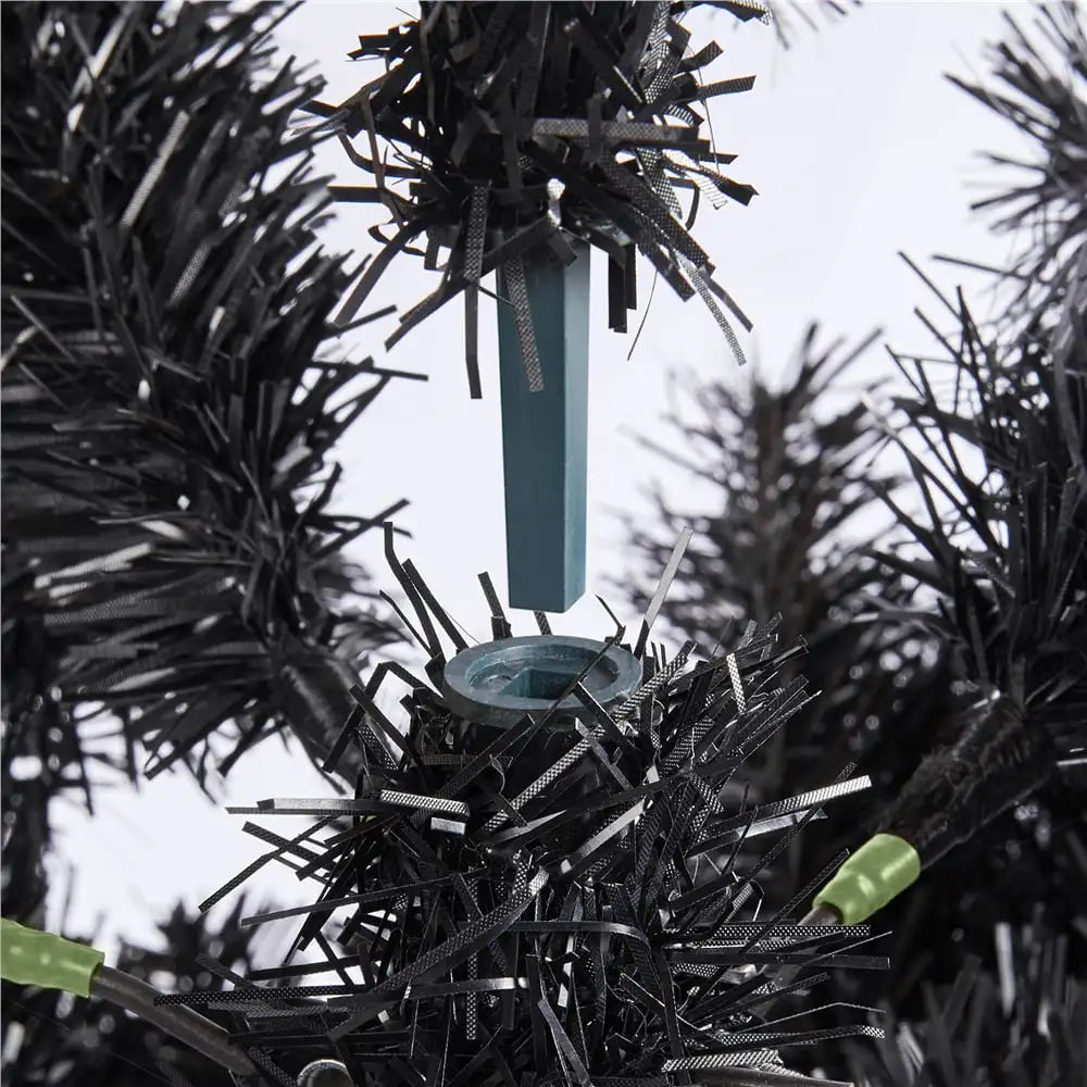 Christmas Clear Pre-Lit 300 Incandescent Black Pre-Lit Spruce Collapsible Artificial tree