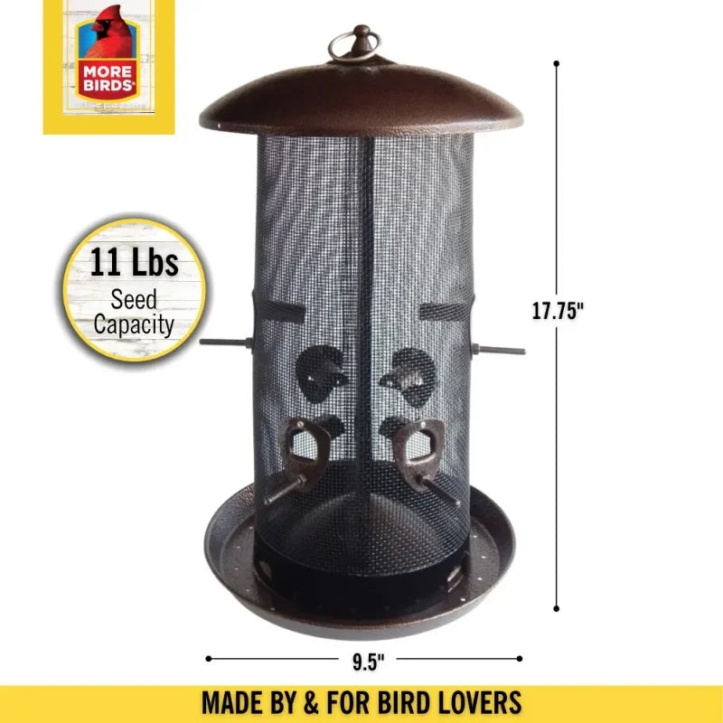 More Birds Giant Combo Screen Bird Feeder,10 lb Capacity, Brown