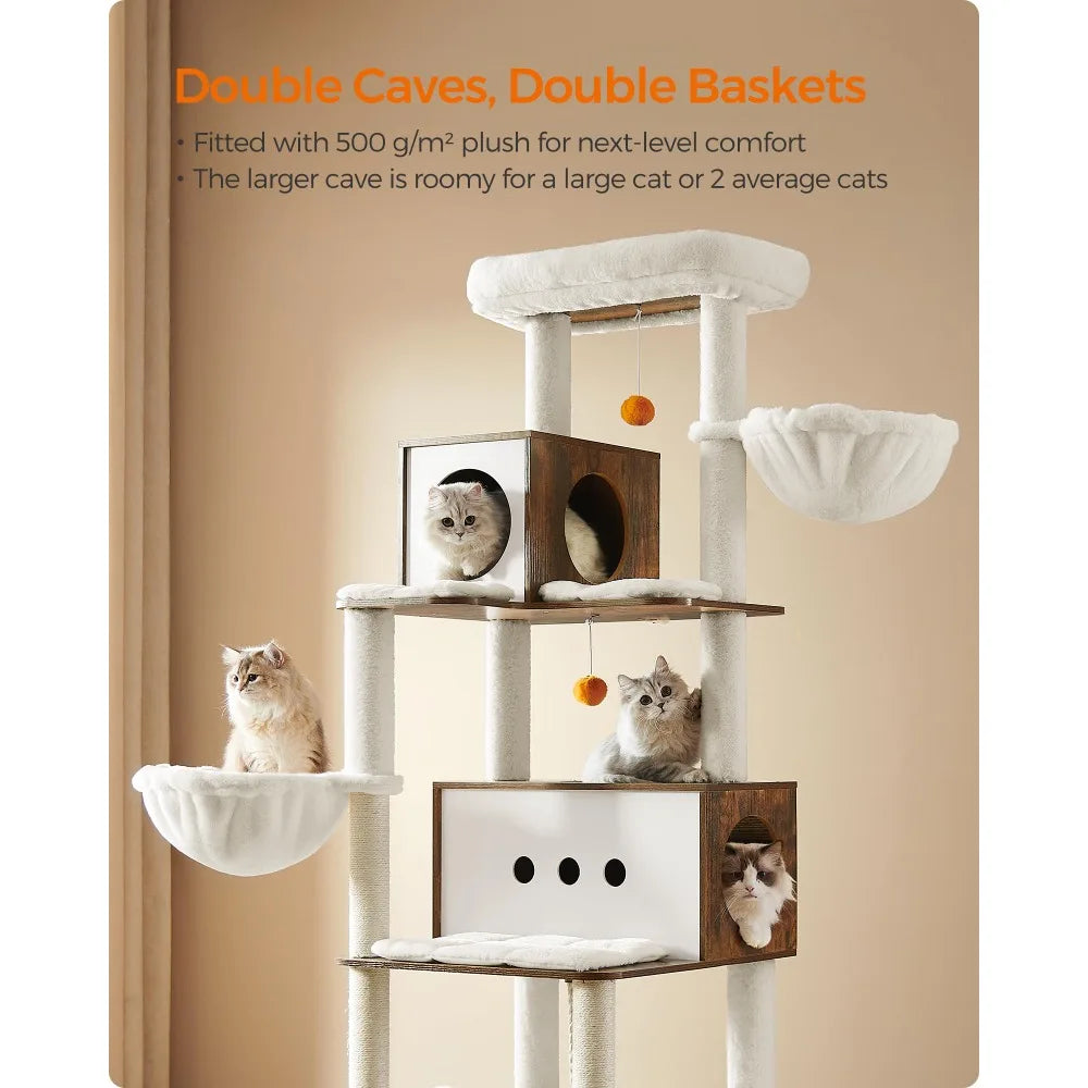 2024 New  Cat Tree, 77.5-Inch Tall Modern Cat Tower