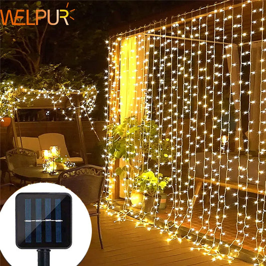 Solar Curtain Light LED Outdoor Waterproof