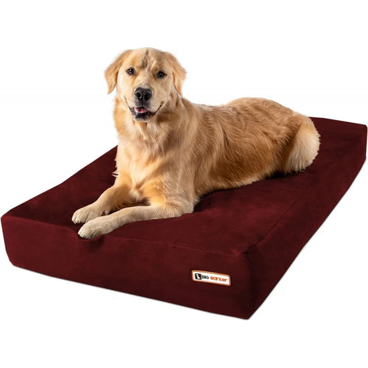 Big Barker Sleek Orthopedic Dog Bed - 7” Dog Bed for Large Dogs w/Washable Micro suede Cover - S