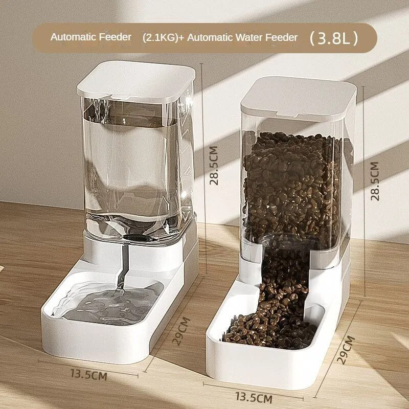 Automatic Dog Cat Gravity Food and Water Dispenser Set