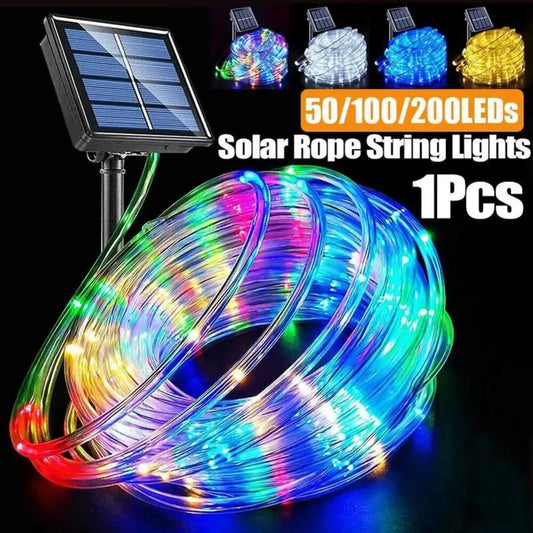 Outdoor Solar Tube Rope Led Light Garden Christmas