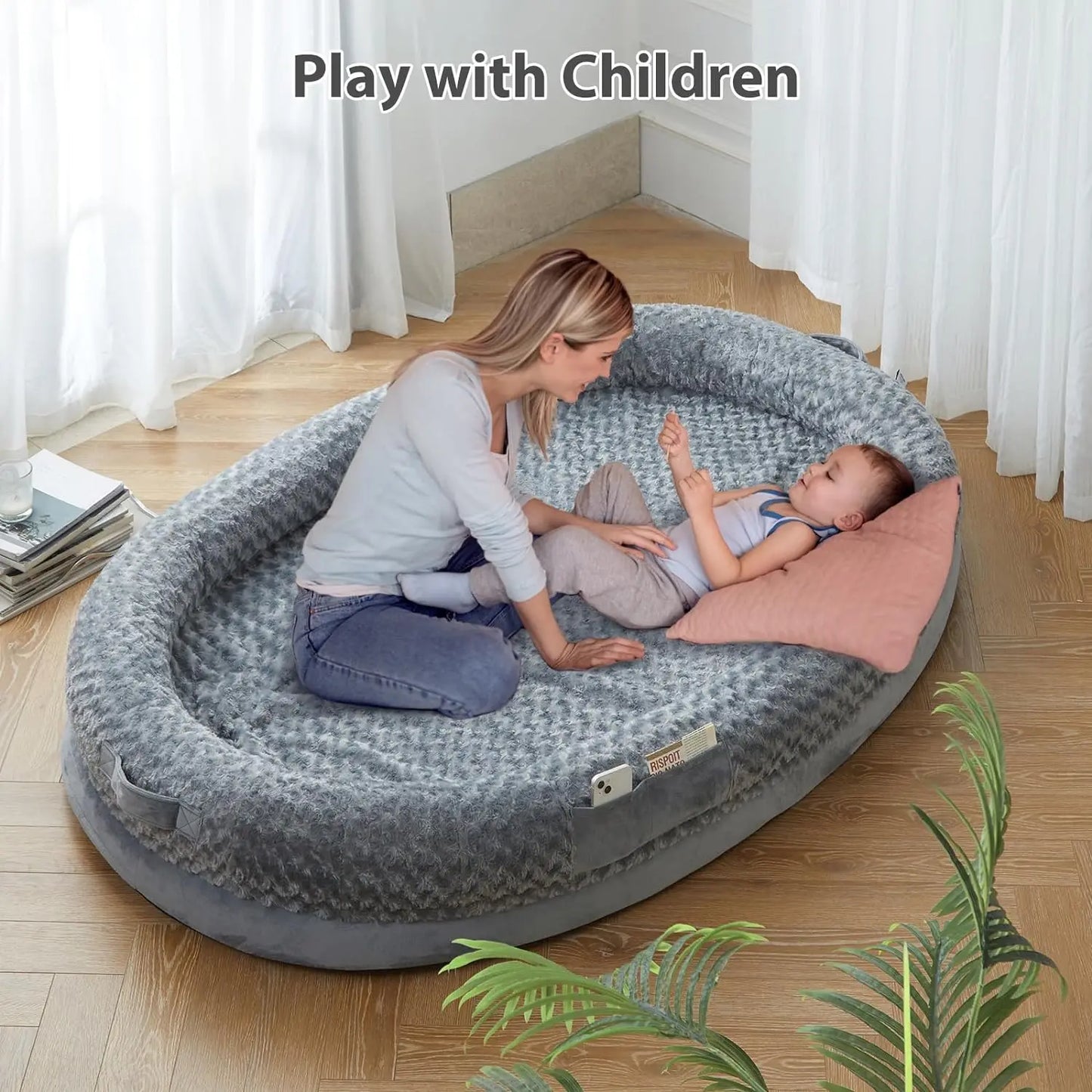 Human Sized Dog Bed with Egg Crate Foam,  with Washable Cover