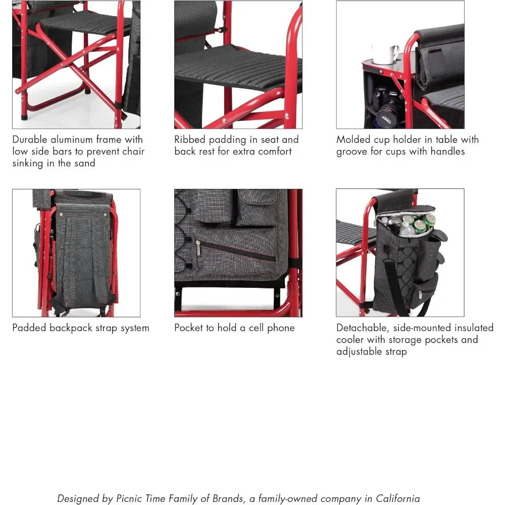 Camping Chair with Side Table and Soft Cooler Beach Chair