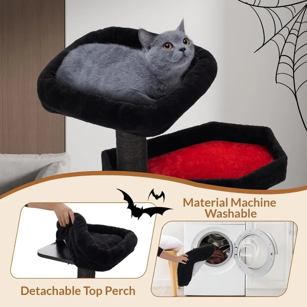 Tree for Cats Scraper Claw Sharpener Scratcher With a House Beds and Furniture Tower