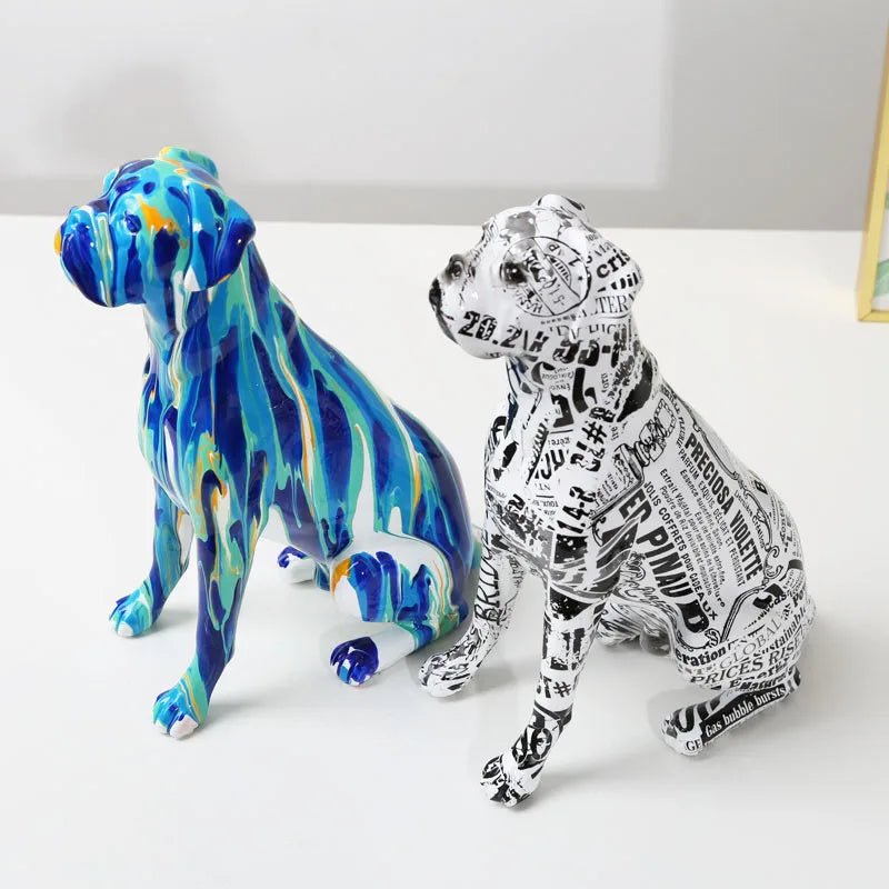 Creative Art Splash Color Painted  Boxer  Dog