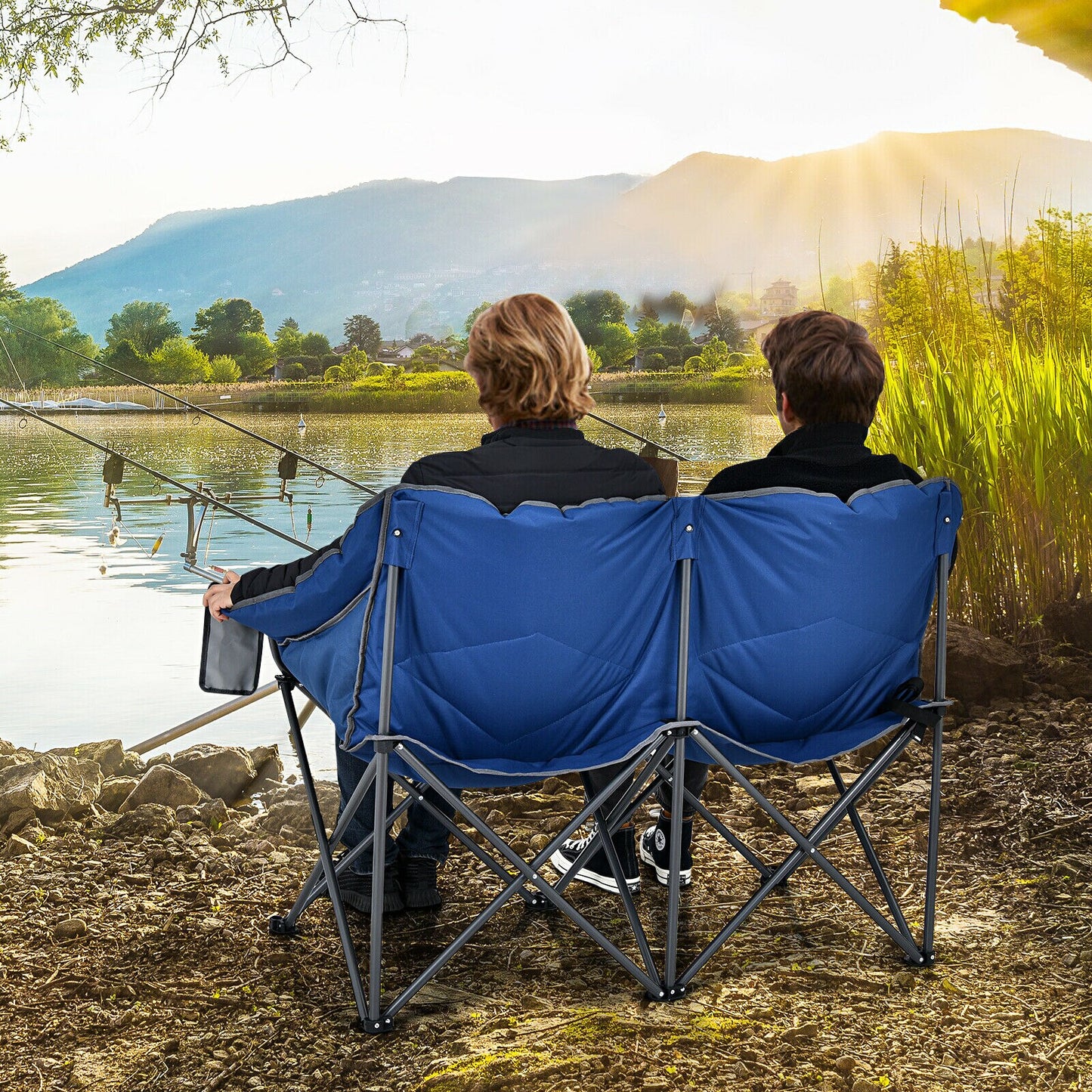 Folding Camping Chair Loveseat