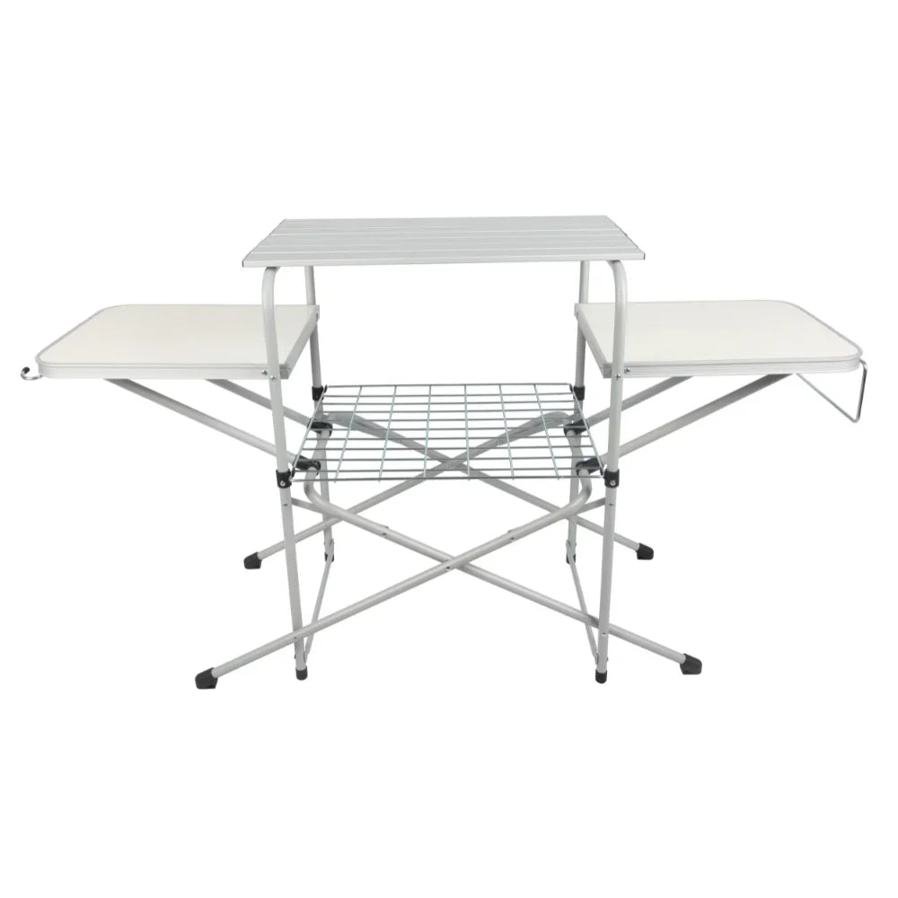 Camp Kitchen Cooking Stand with Three Table Tops Foldable