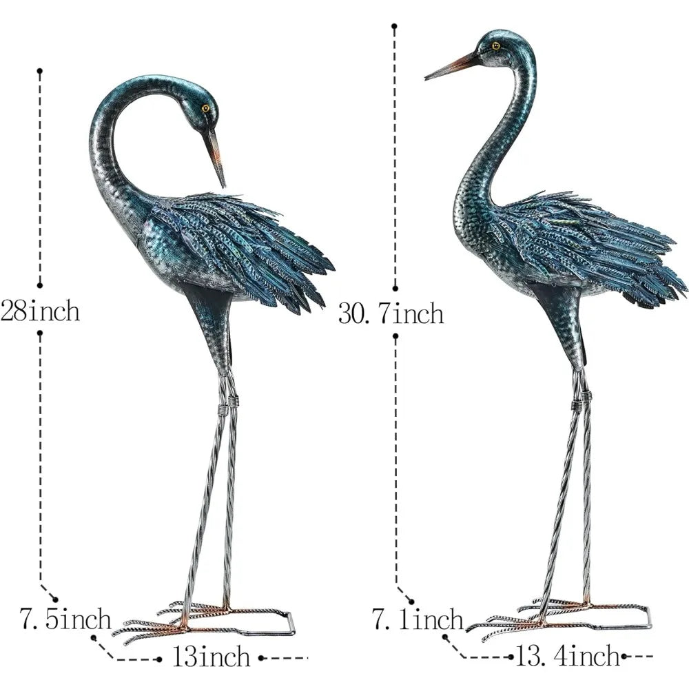 Garden Crane Statue for Outdoor, Decoy Garden Sculptures and Statues, , Set of 2