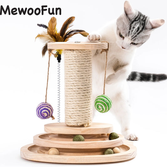 Cat Scratcher Pole Two-Layer Tier Track Ball