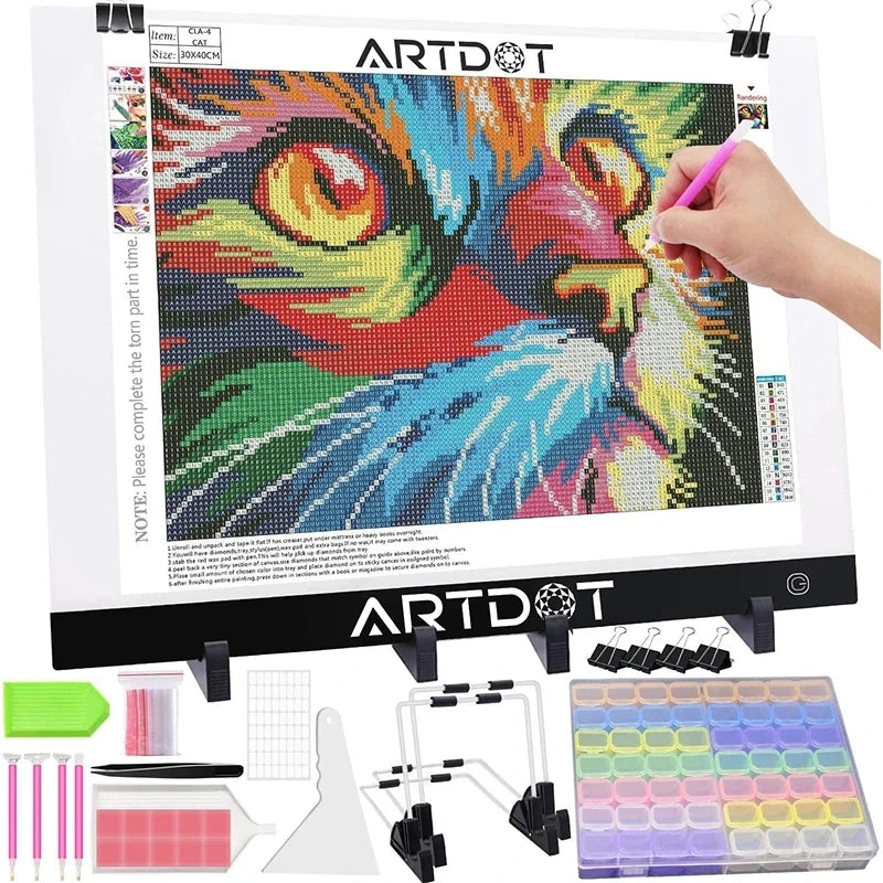 ARTDOT LED Light Pad For 5D Stitch Diamond Painting Art Tools A4 A3 A2 A1