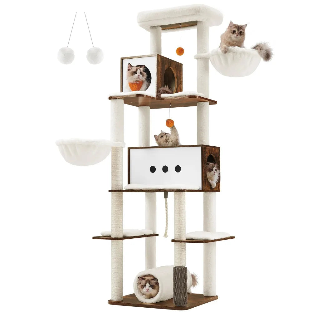 2024 New  Cat Tree, 77.5-Inch Tall Modern Cat Tower