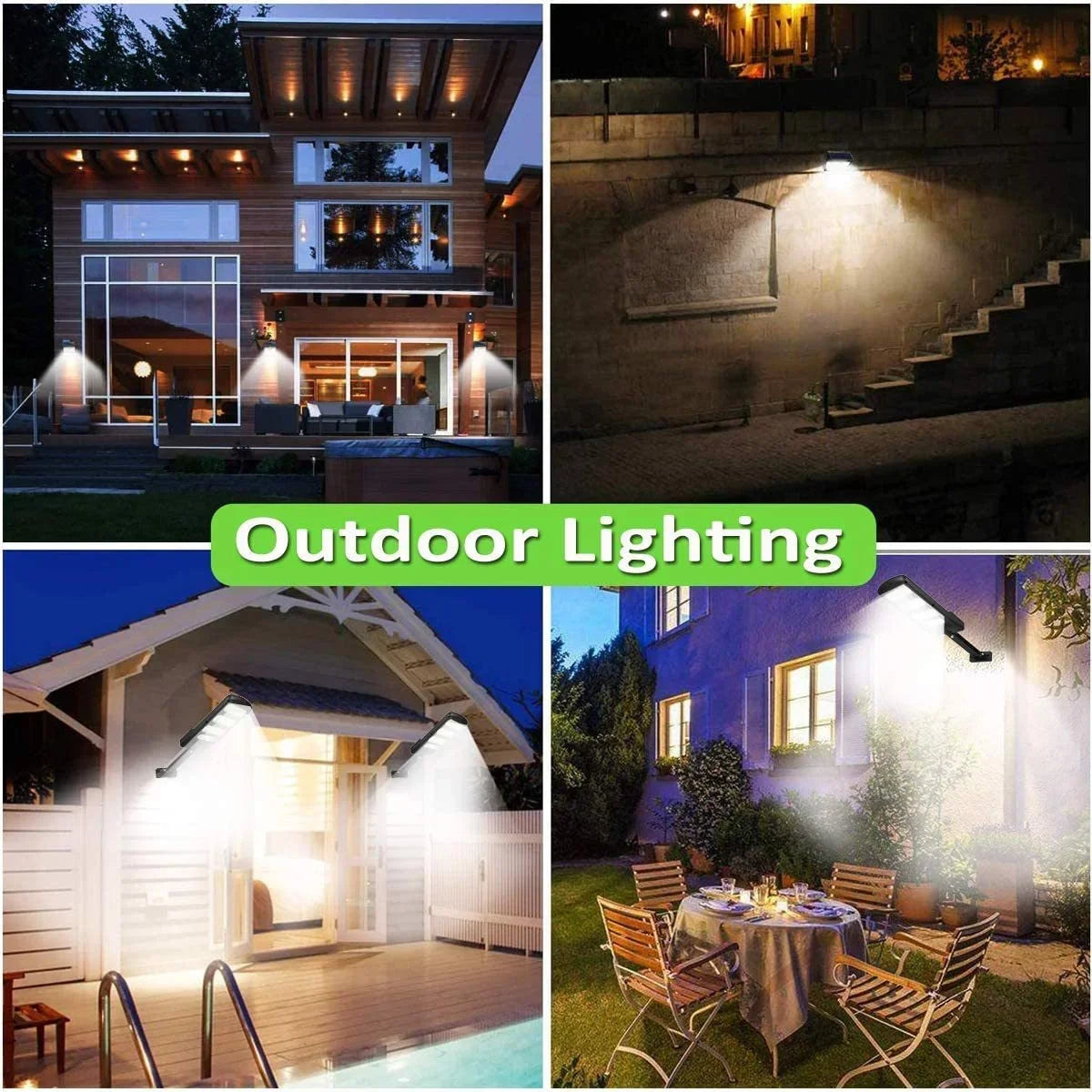 2Pcs 213LED Solar Street Lights  Outdoor 3 Light Mode Waterproof Motion Sensor