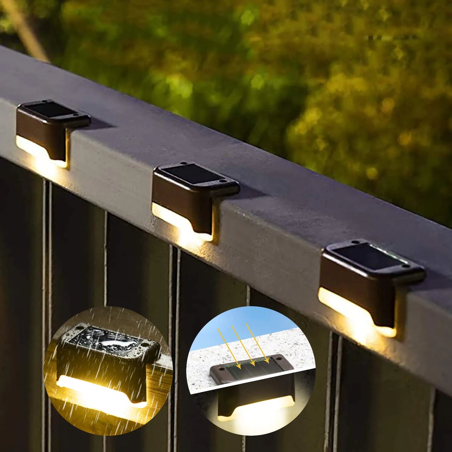 4/8/12/16pcs Solar LED Lights Outdoor Garden Light Deck Lamp Solar Stairs Light