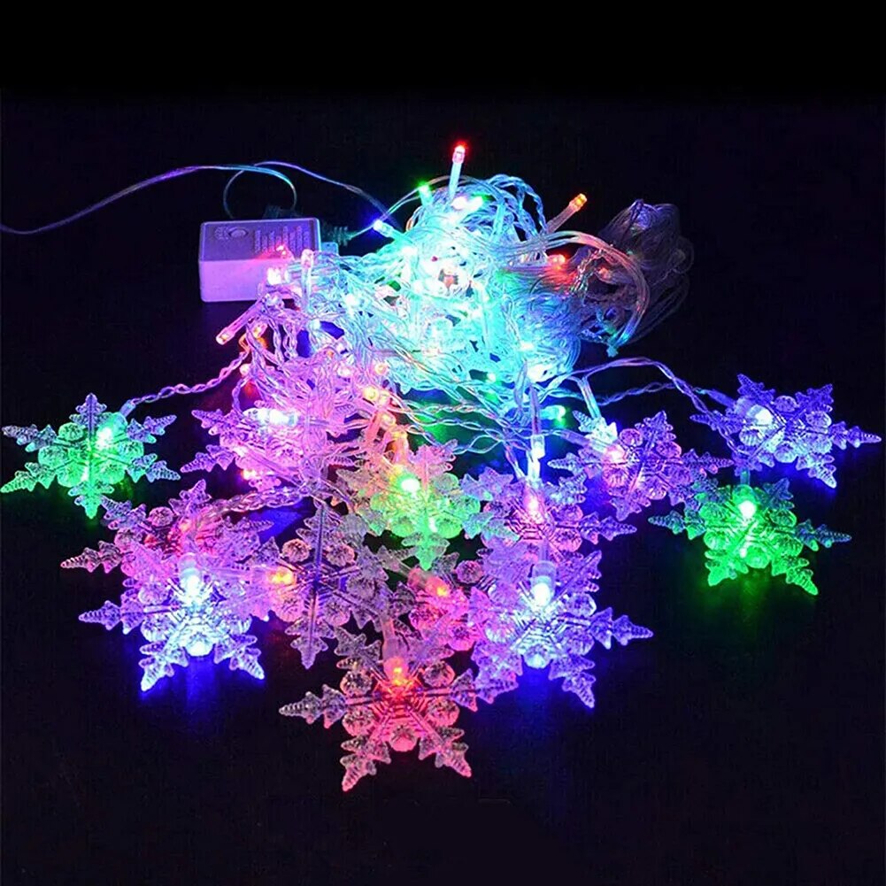 4M Christmas Lights LED Snowflake String Lights 8 Modes