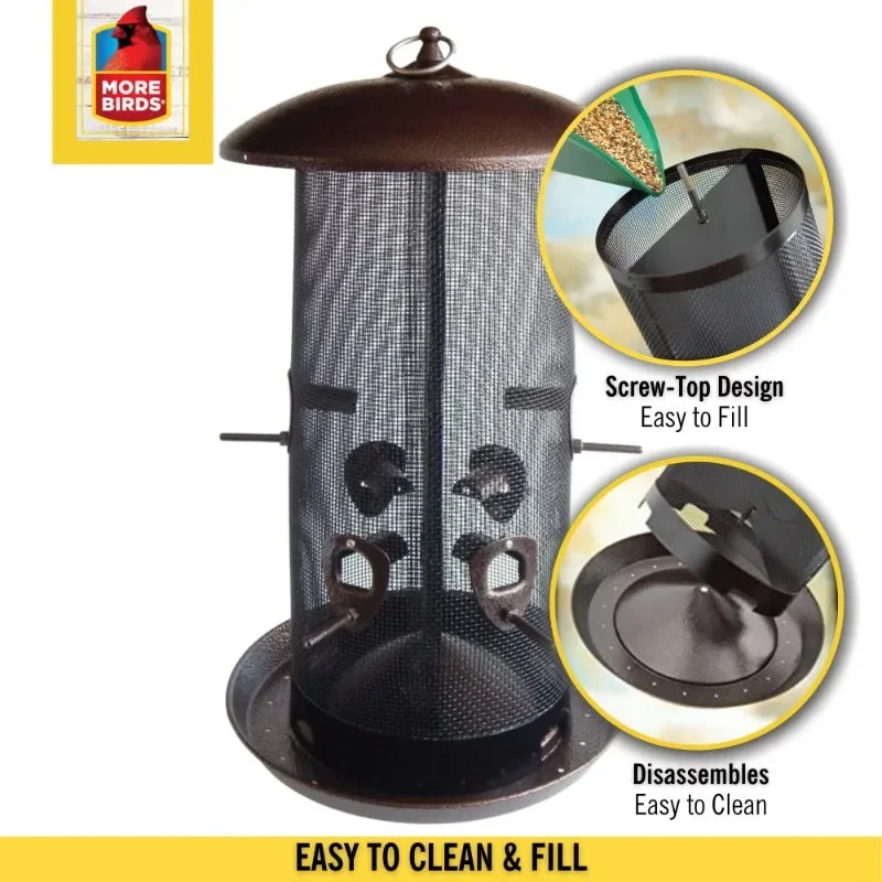 More Birds Giant Combo Screen Bird Feeder,10 lb Capacity, Brown