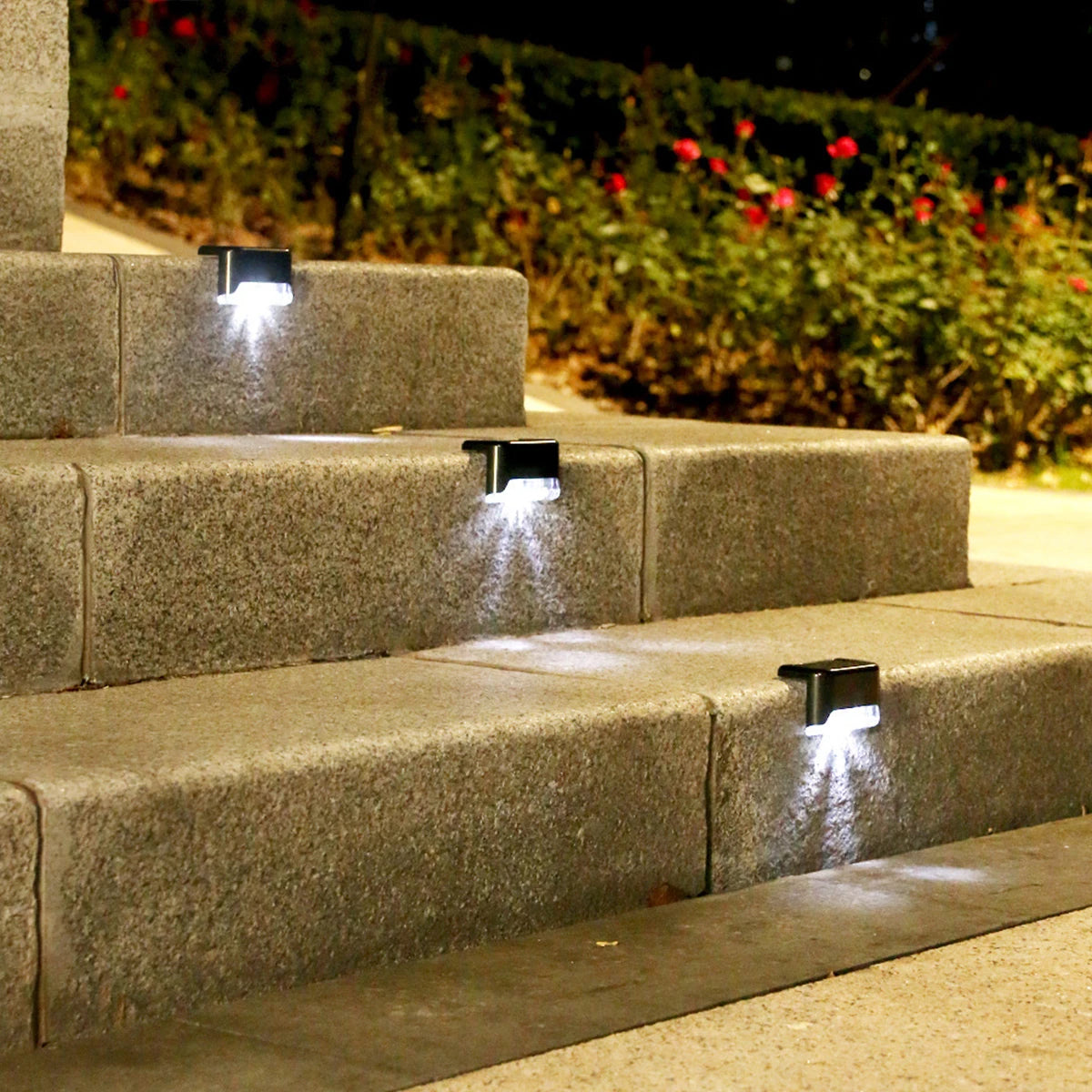 4/8/12/16pcs Solar LED Lights Outdoor Garden Light Deck Lamp Solar Stairs Light