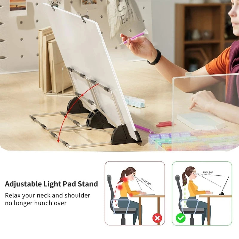 ARTDOT LED Light Pad For 5D Stitch Diamond Painting Art Tools A4 A3 A2 A1