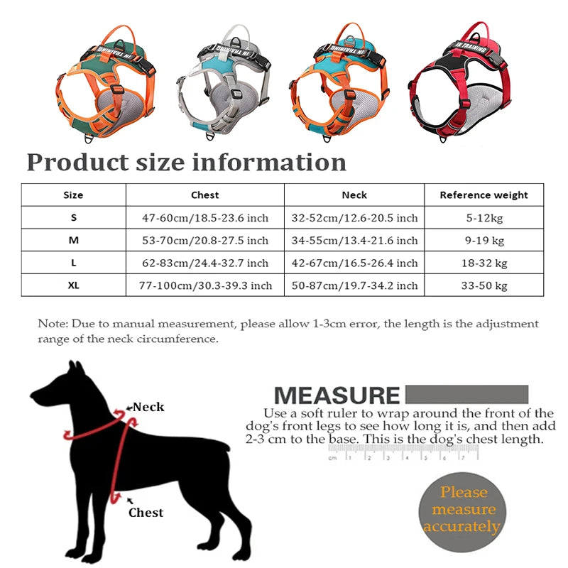 Nylon Adjustable Dog Harness Personalized Dog Harness Vest Reflective Breathable