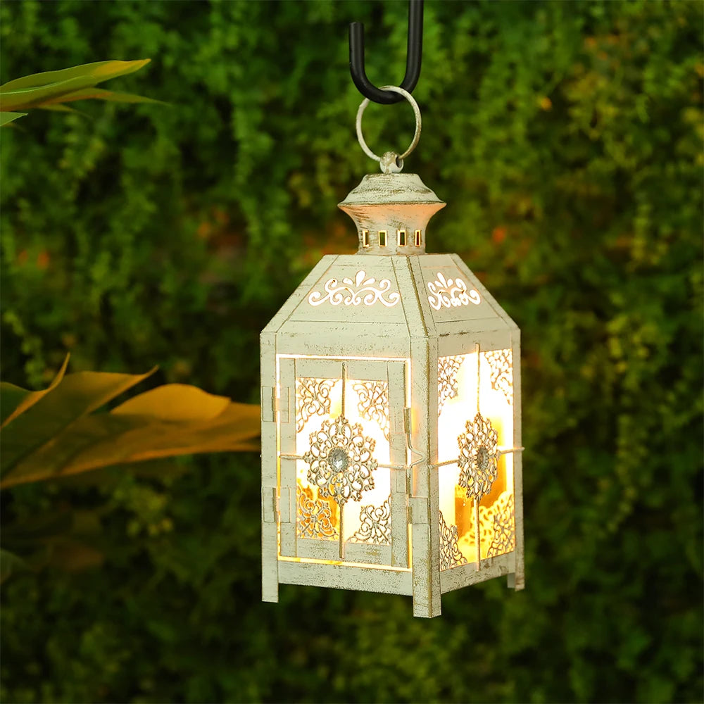 Creative Candle Holder Wrought Iron Glass Wind Light Hanging Candle Lantern